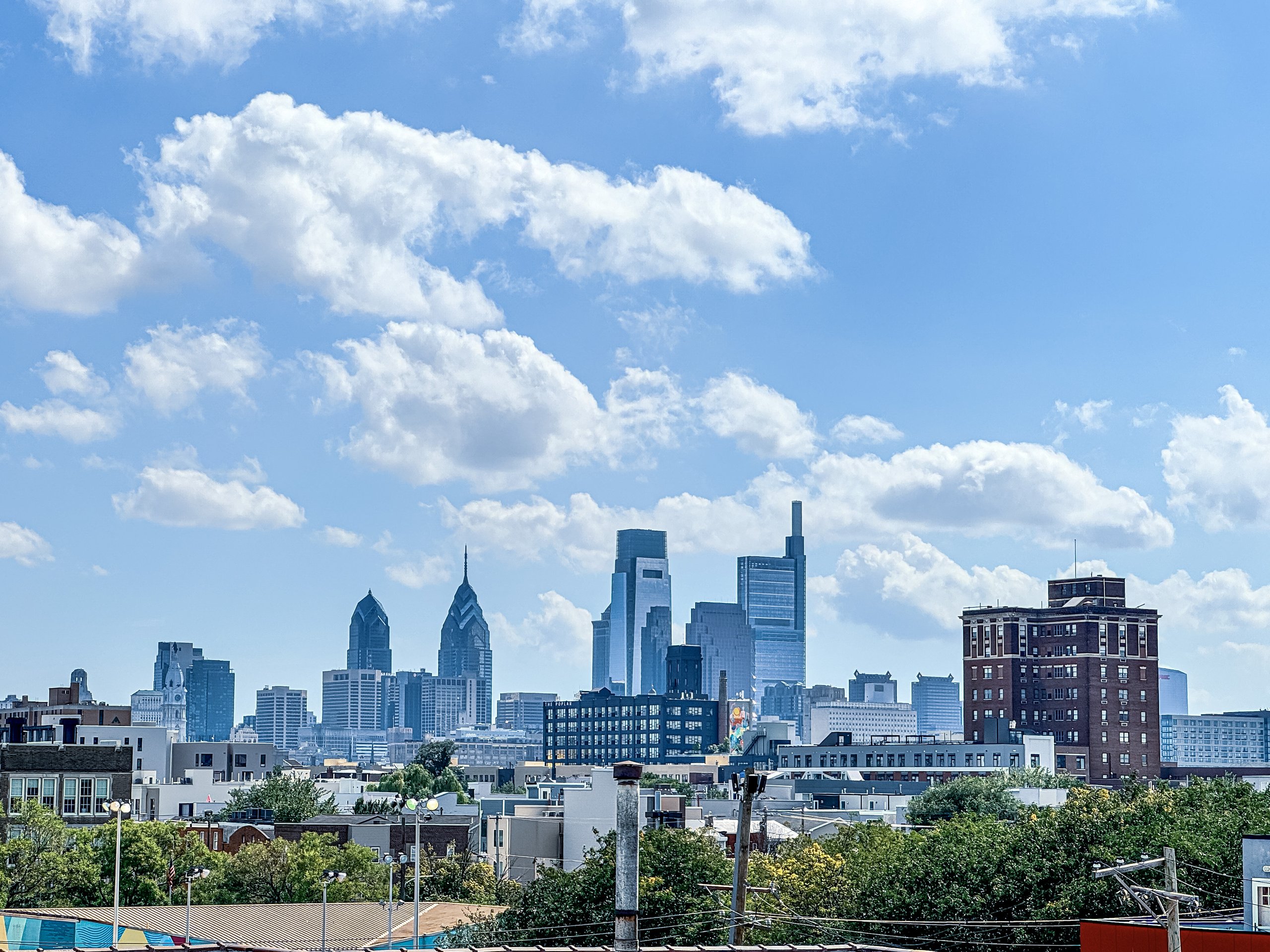 Roofdeck with Philadelphia skyline view