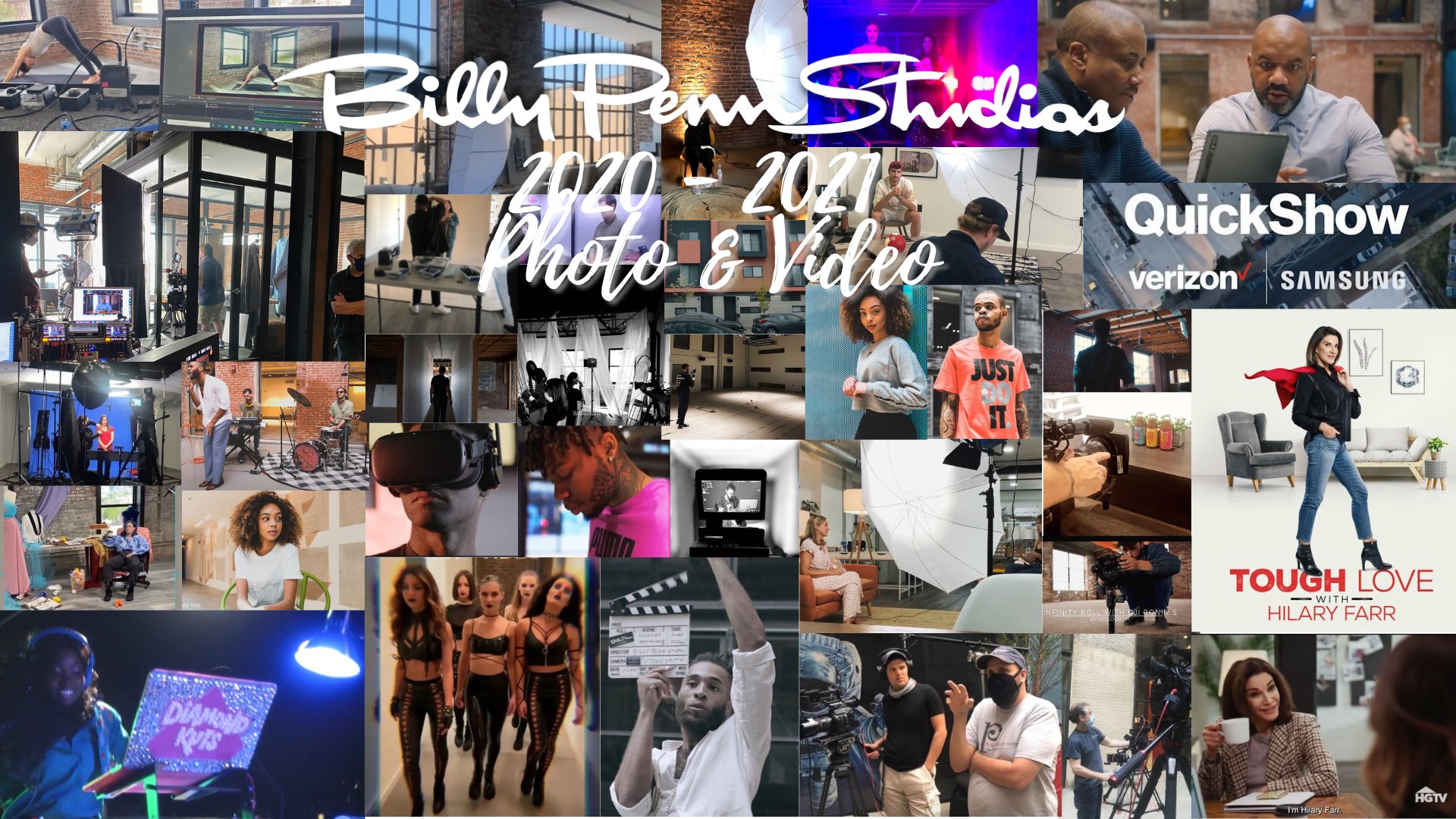 Montage of film, television and photo productions shot at Billy Penn Studios in Philadelphia
