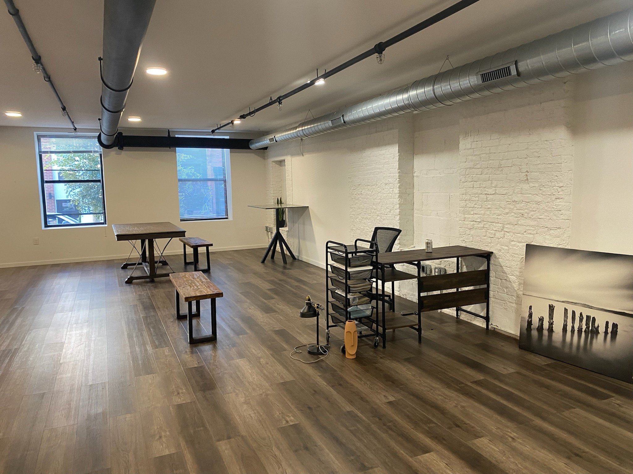 Unit 115 at Billy Penn Studios, furnished and dressed for a film shoot