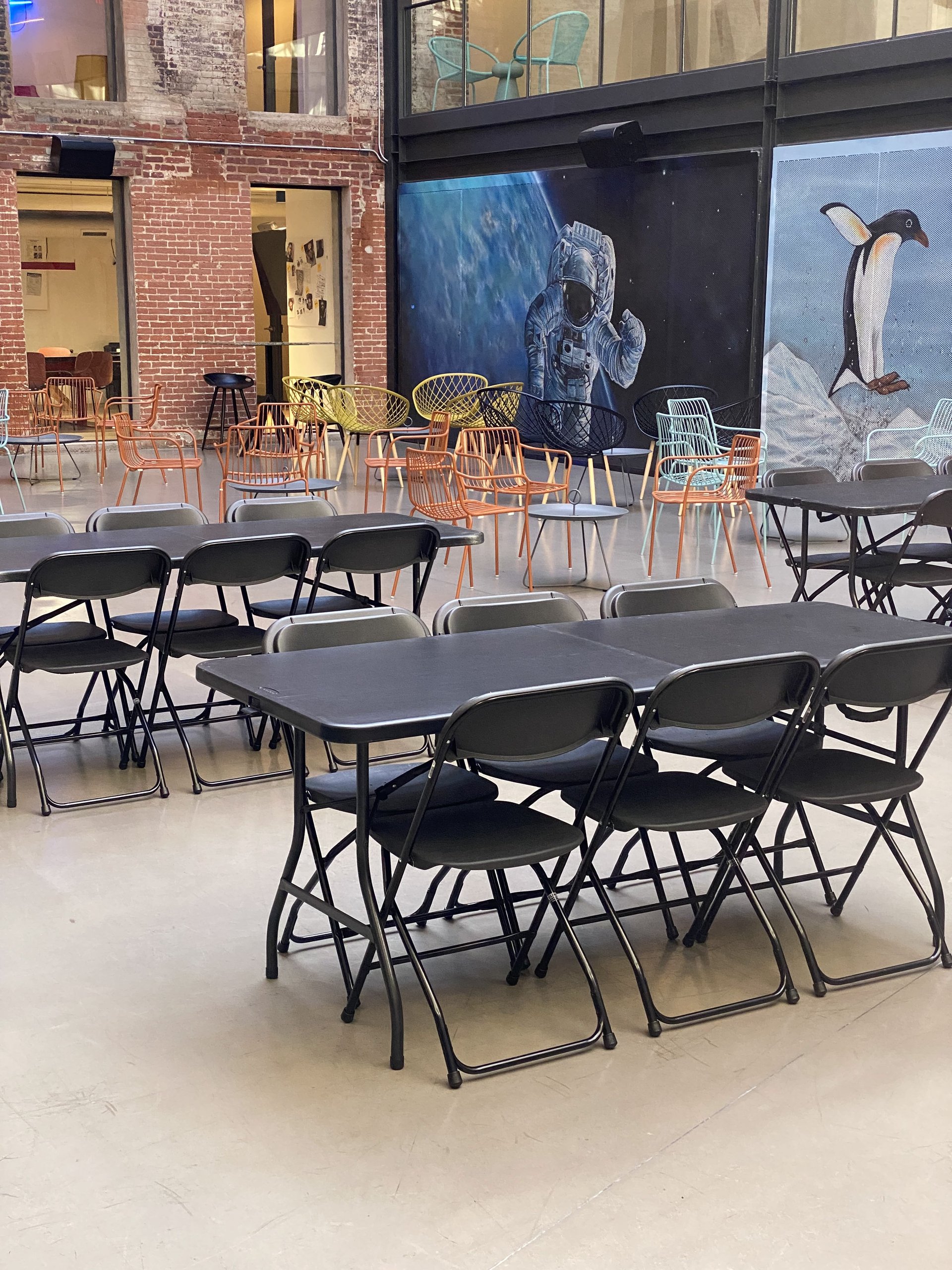 A crafty lunch set up for a film crew at Billy Penn Studios, Philadelphia
