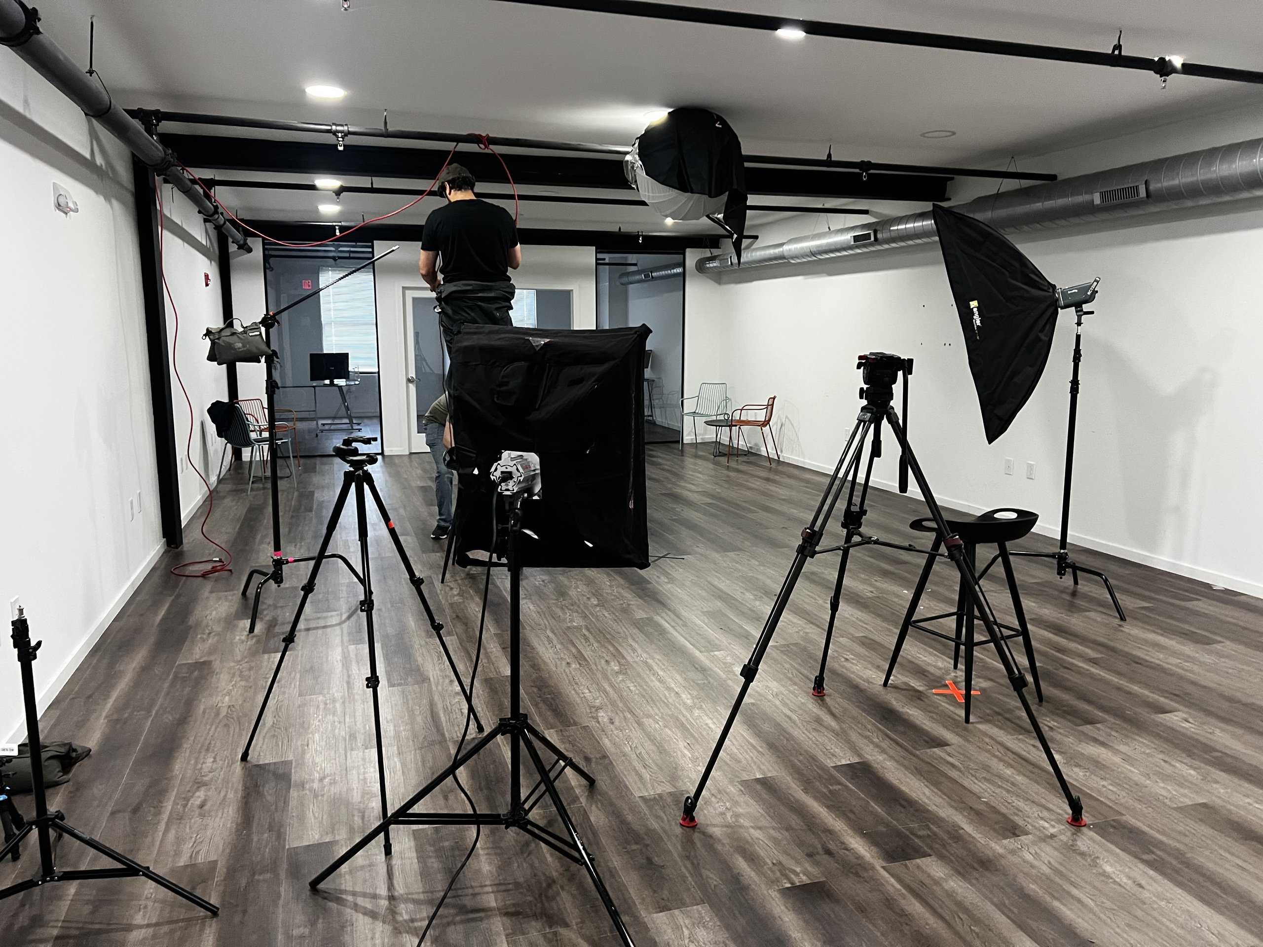 White vanilla box studio space for filming at Billy Penn Studios, Philadelphia