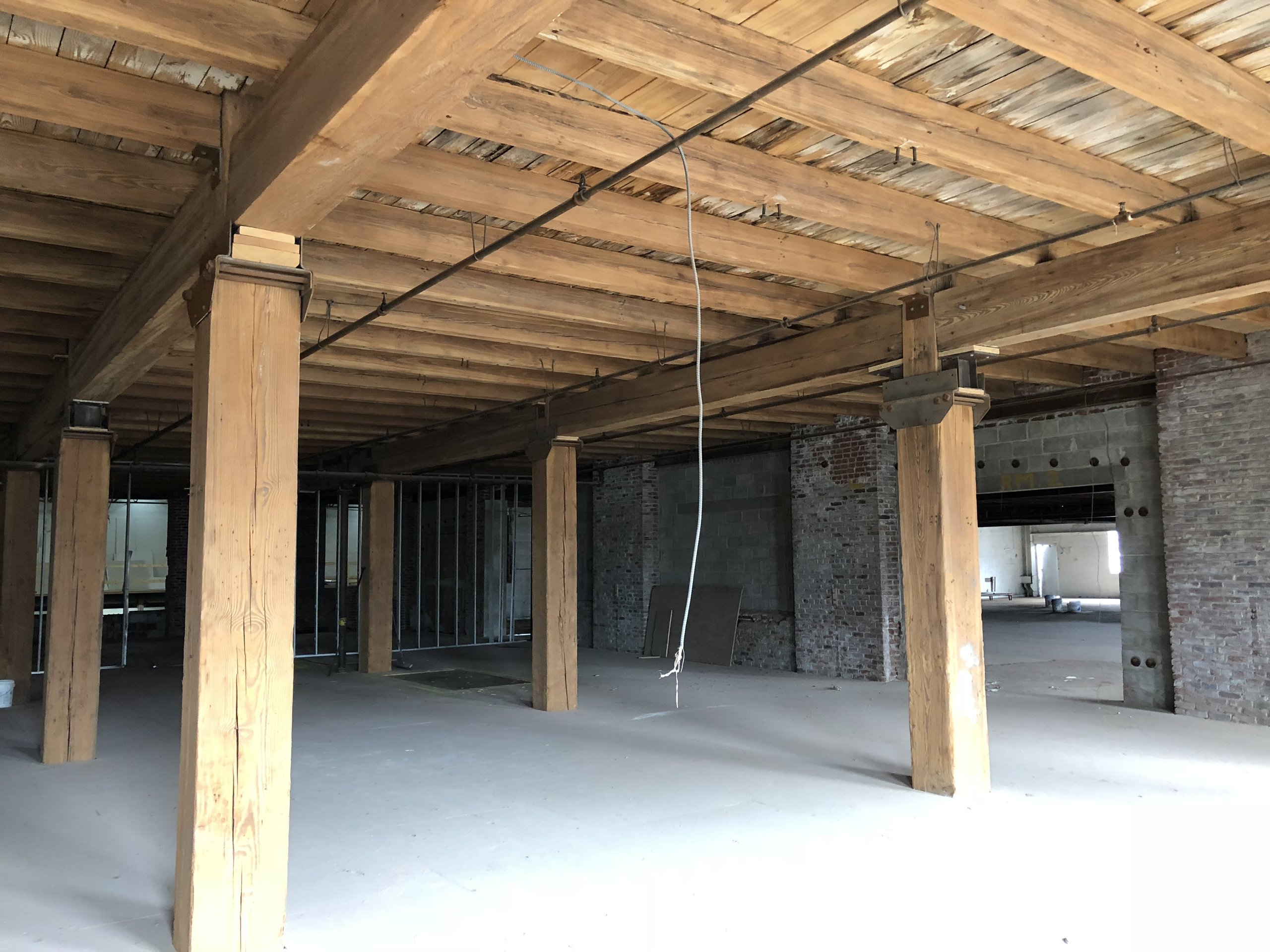 The third floor of the 1922 section at Billy Penn Studios, units 307 and 308, before restoration