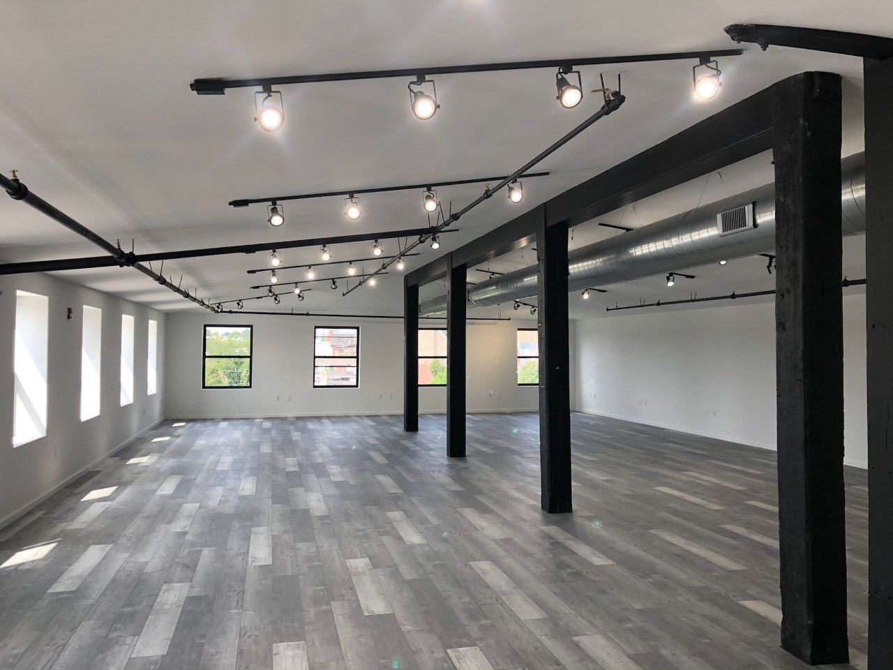 Unit 502 in Building No. 1 fitted out, before the interior glass was installed