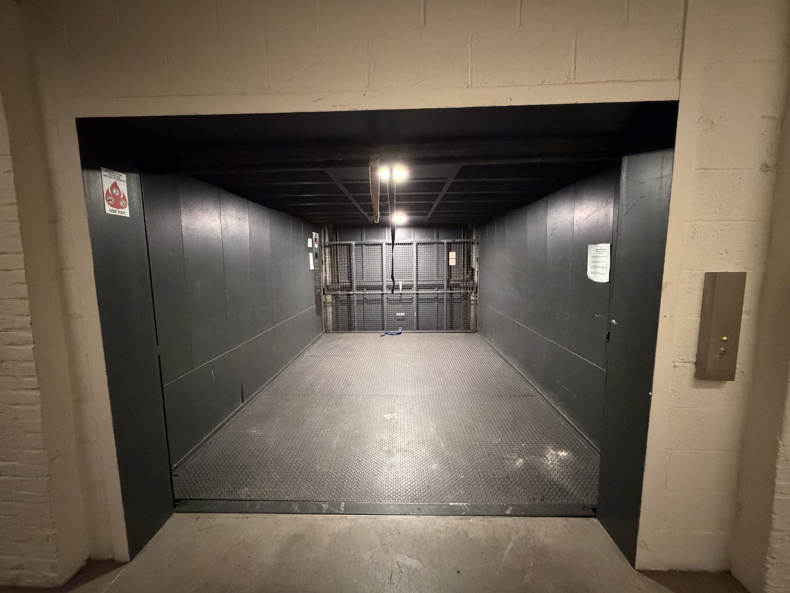 The freight elevator at Billy Penn Studios, Philadelphia