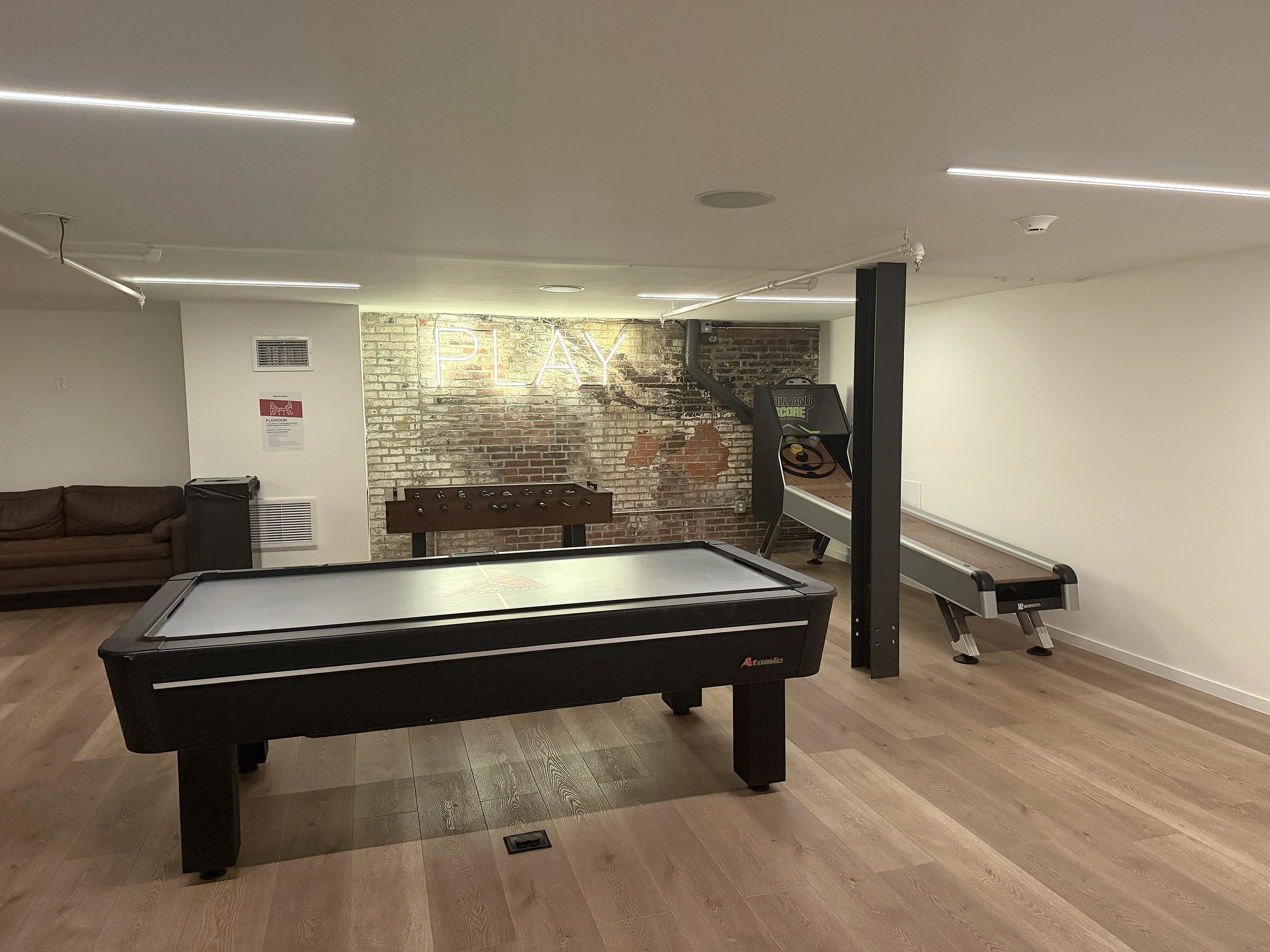The game room in the common areas at Billy Penn Studios, Philadelphia
