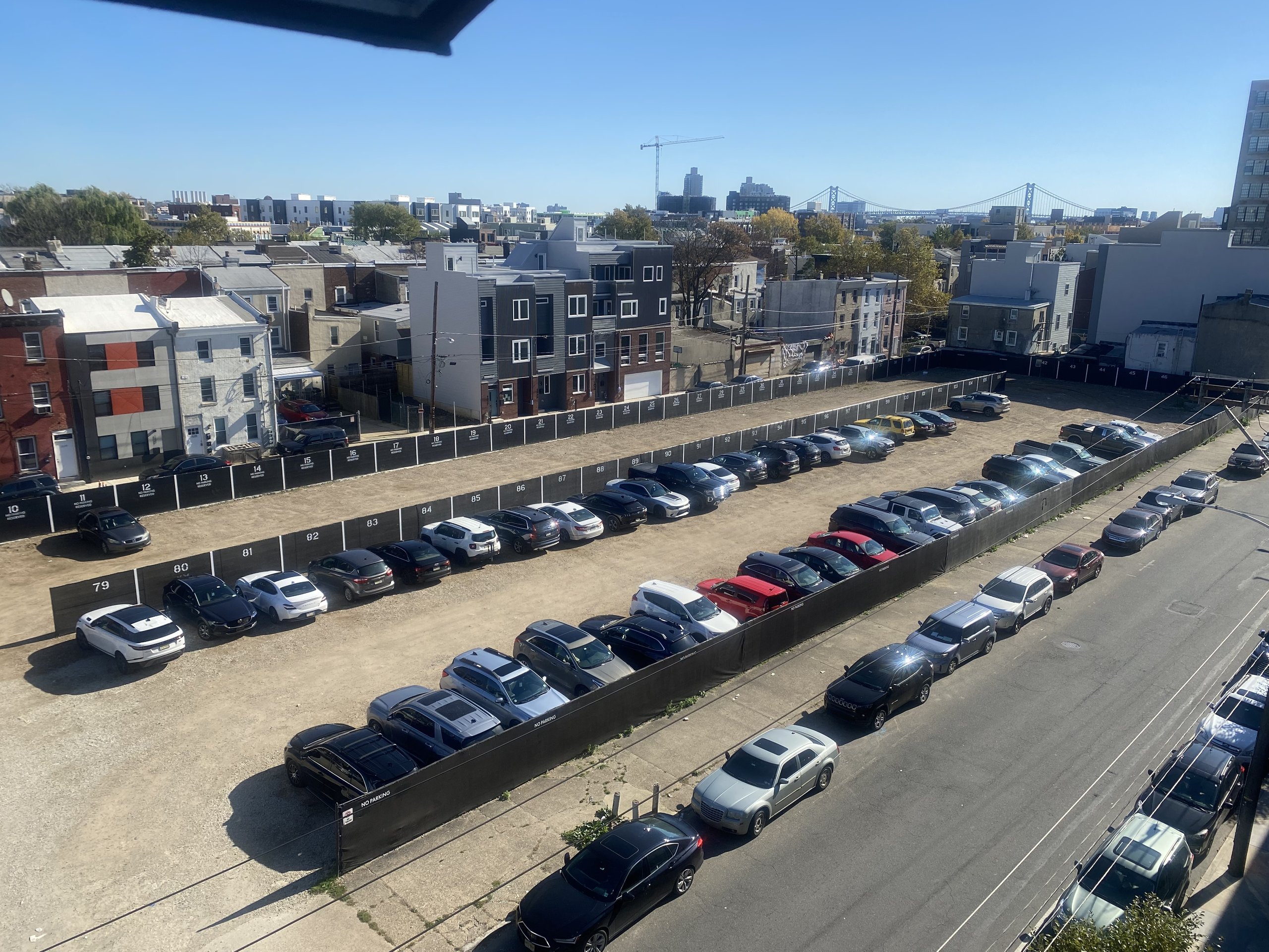 The off-street parking lot at Billy Penn Studios, 1516 N 5th Street, Philadelphia