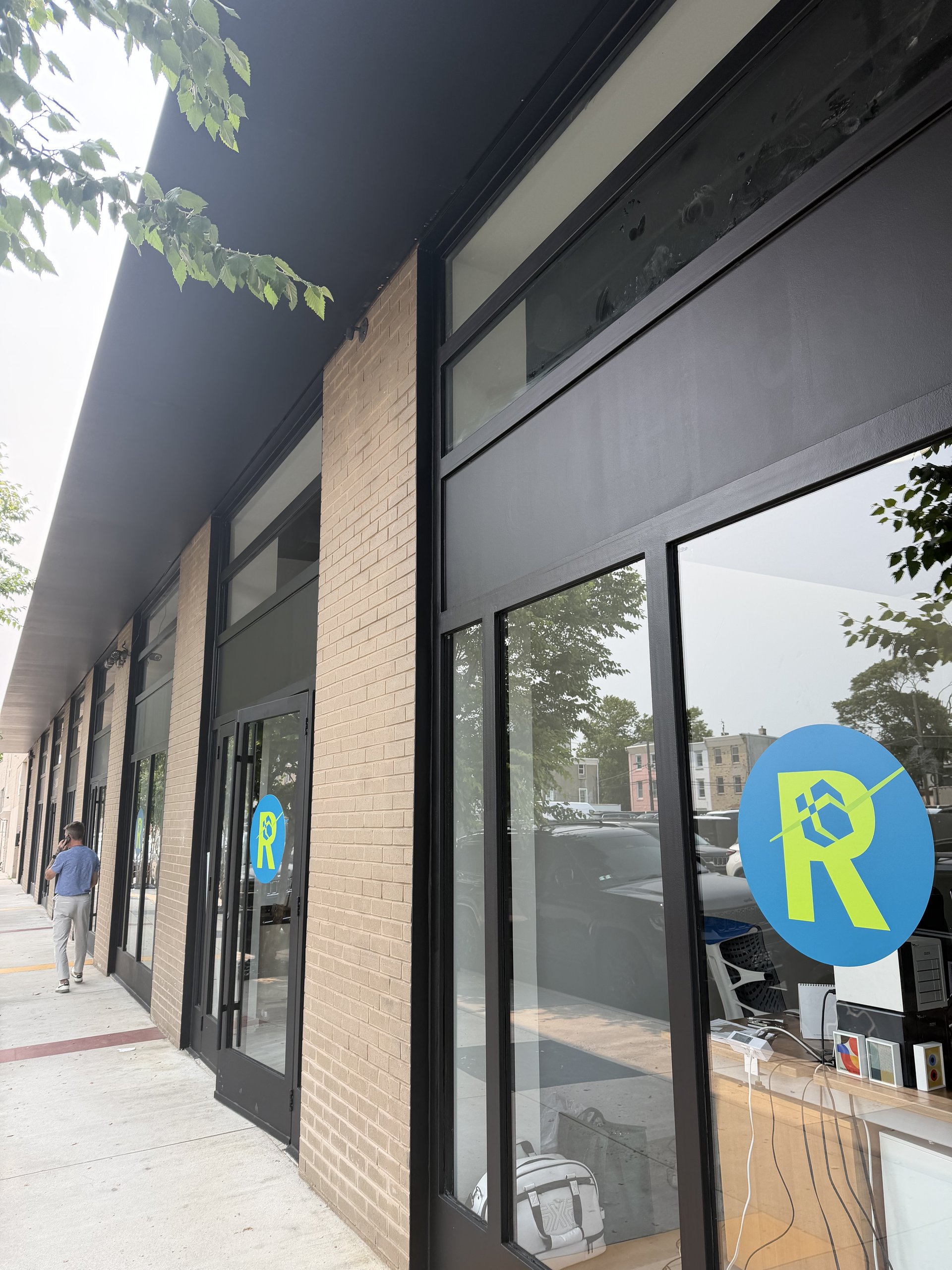 Street level retail storefront glazing at Billy Penn Studios