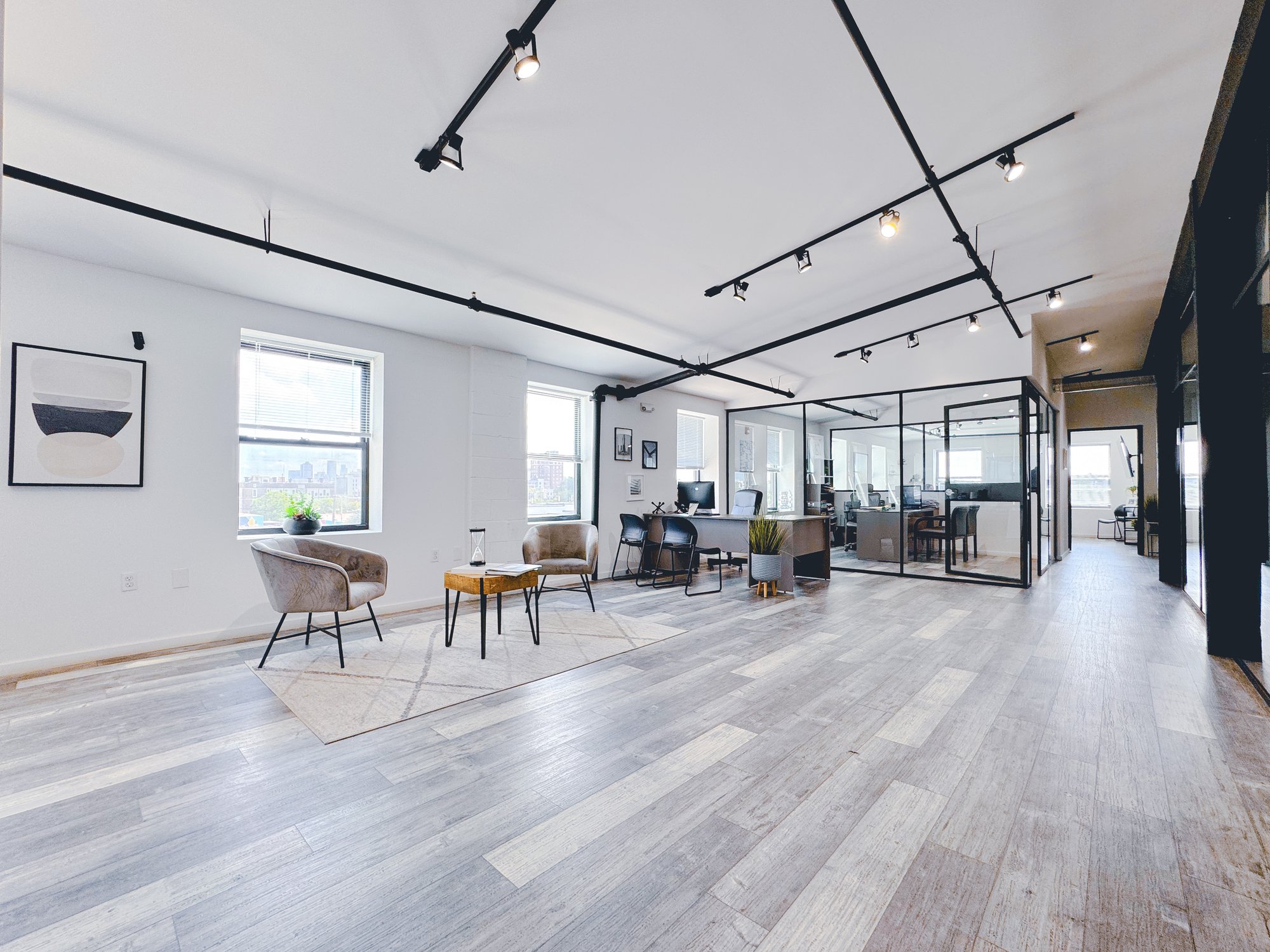 A real estate office at Billy Penn Studios, Philadelphia
