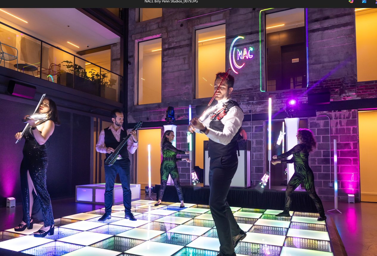 A violinist performing at an event at Billy Penn Studios, Philadelphia